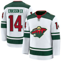 Youth Minnesota Wild #14 Joel Eriksson Ek Away Premium Green Jersey