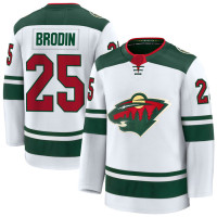 Youth Minnesota Wild #25 Jonas Brodin Away Premium Green Jersey