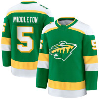 Minnesota Wild #5 Jake Middleton Alternate Premium Green Jersey