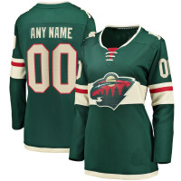 Minnesota Wild #13 Yakov Trenin (Embroidered name and numbers) Women's Home Breakaway Green Jersey