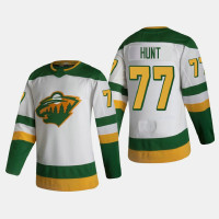 Men's Minnesota Wild Brad Hunt #77 2021 Season Reverse Retro Authentic White Jersey Men's Minnesota Wild Brad Hunt #77 2021 Season Reverse Retro Authentic White Jersey