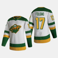 Men's Minnesota Wild Marcus Foligno #17 2021 Season Reverse Retro Authentic White Jersey Men's Minnesota Wild Marcus Foligno #17 2021 Season Reverse Retro Authentic White Jersey