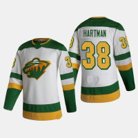 Men's Minnesota Wild Ryan Hartman #38 2021 Season Reverse Retro Authentic White Jersey Men's Minnesota Wild Ryan Hartman #38 2021 Season Reverse Retro Authentic White Jersey
