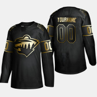 Minnesota Wild Custom #00 Authentic 2019 Golden Edition Black Player Jersey - Men's