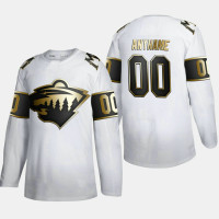 Men's Minnesota Wild Custom #00 Golden Edition White Authentic Jersey