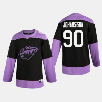 Men's Minnesota Wild Marcus Johansson #90 2020 Hockey Fights Cancer Practice Black Jersey