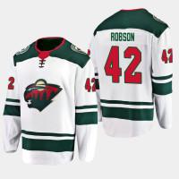 Men's Minnesota Wild Mat Robson 2019 Away Breakaway Player White Jersey Men's Minnesota Wild Mat Robson 2019 Away Breakaway Player White Jersey