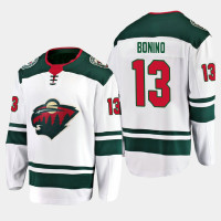 Men's Minnesota Wild Nick Bonino #13 Away 2020-21 Breakaway Player White Jersey